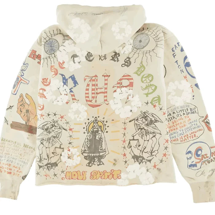Grey Saint Mxx Denim Tears Graffiti Hoodie