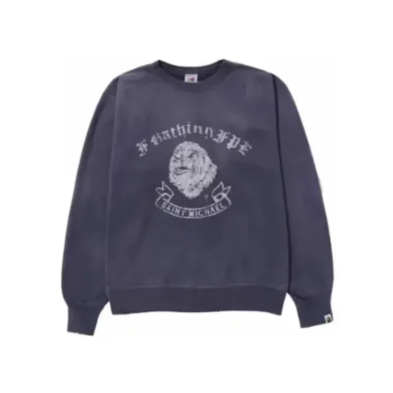 Blue BAPE x Saint Mx Gorilla Crewneck