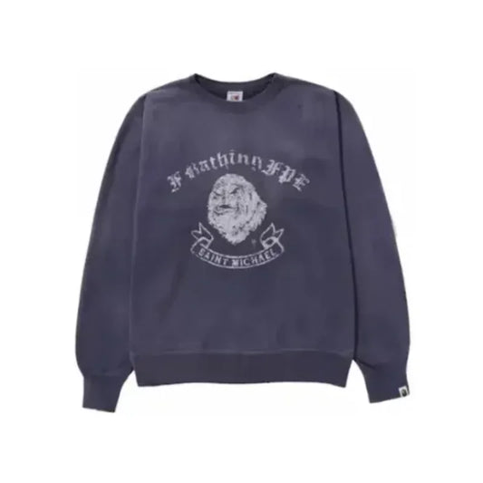 Blue BAPE x Saint Mx Gorilla Crewneck