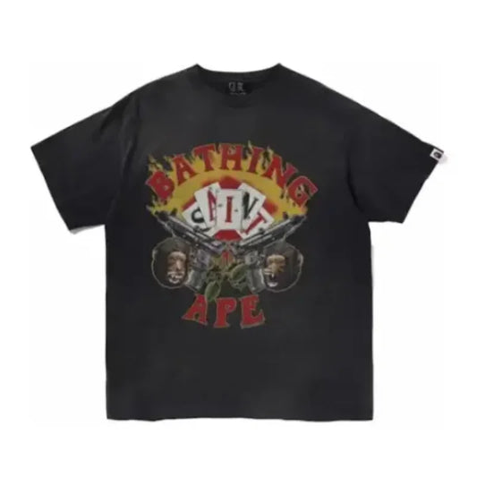 Charcoal BAPE x Saint Mx Guns Tee